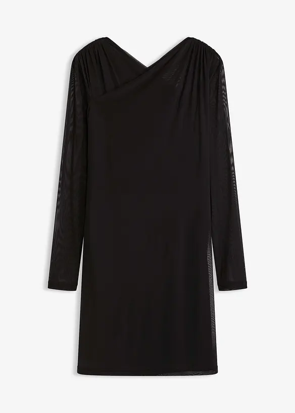 Jerseyklänning i mesh, bonprix