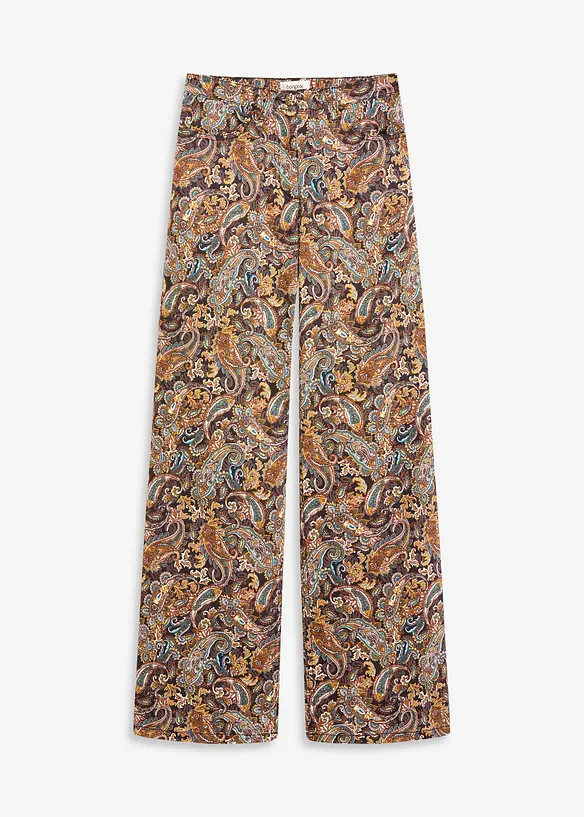 Stretchig twillbyxa med vida ben, bonprix