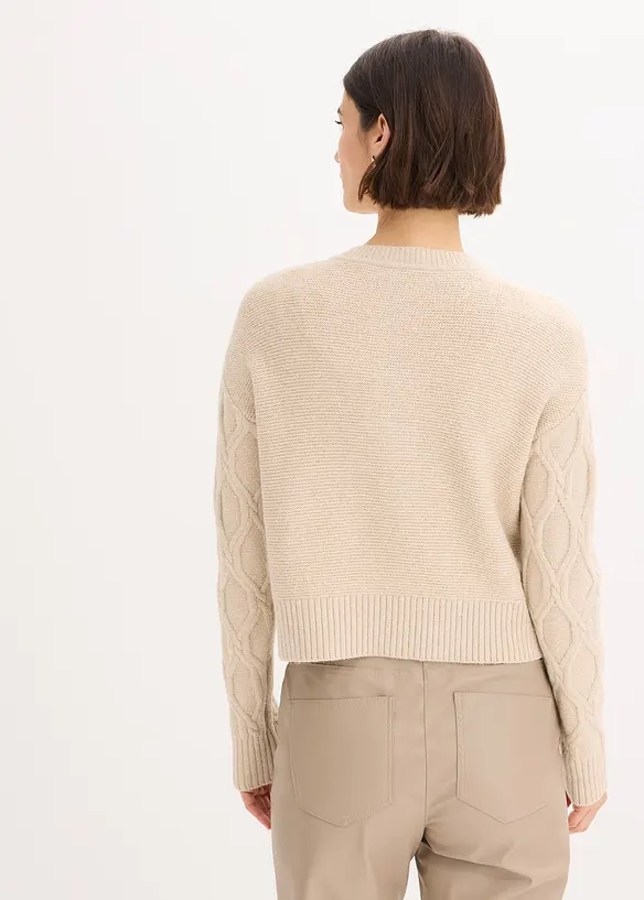 Grovstickad cardigan, bonprix