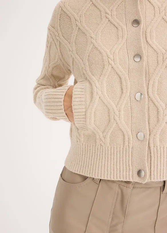 Grovstickad cardigan, bonprix