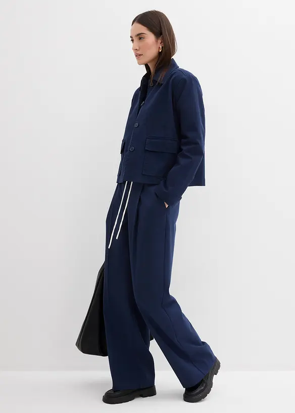 Vid byxa i materialmix, bonprix