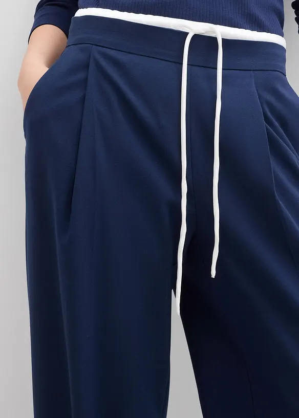 Vid byxa i materialmix, bonprix