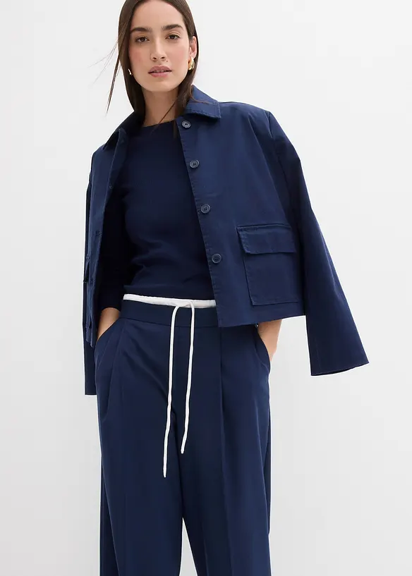 Vid byxa i materialmix, bonprix