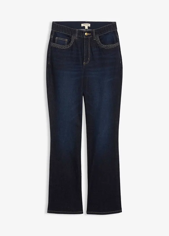Straight jeans med hög midja och fickdetaljer, bonprix