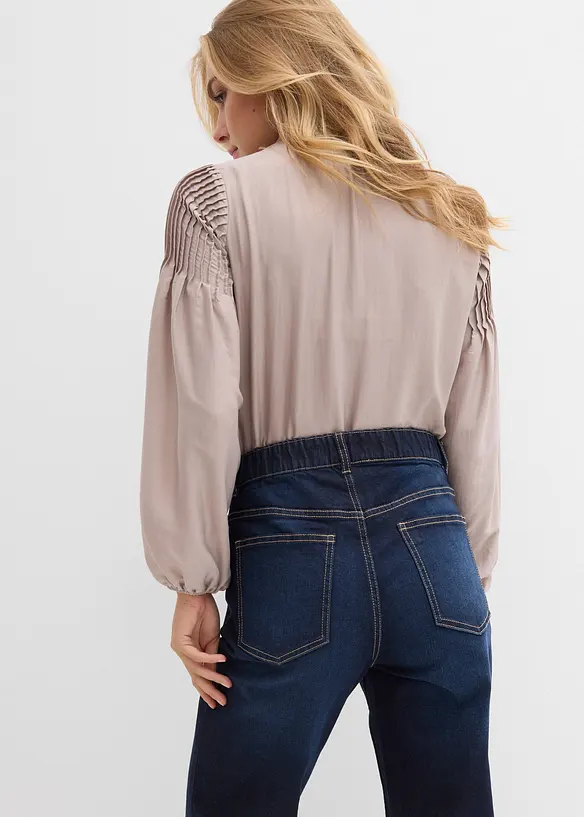 Straight jeans med hög midja och fickdetaljer, bonprix