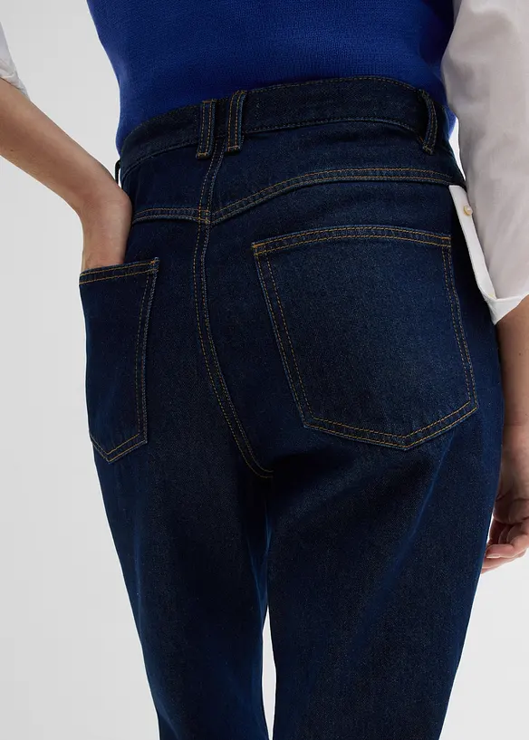Straight Jeans, High Waist, Long, i ekologisk bomull, bonprix