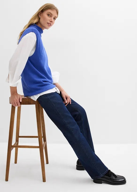 Straight Jeans, High Waist, Long, i ekologisk bomull, bonprix