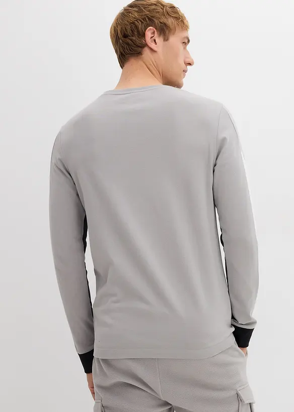 Långärmad tröja av elastisk bomullsmix, Slim Fit, bonprix