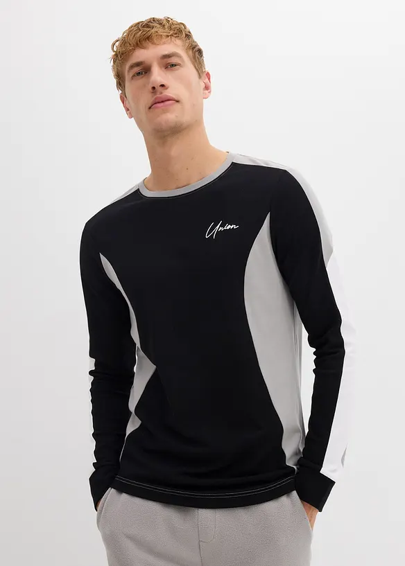 Långärmad tröja av elastisk bomullsmix, Slim Fit, bonprix