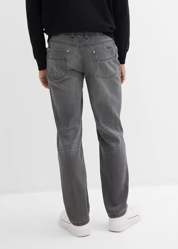 Jeans i Regular Fit Jeans av ren bomull med skön midja, Straight, bonprix