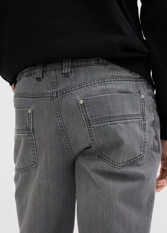 Jeans i Regular Fit Jeans av ren bomull med skön midja, Straight, bonprix