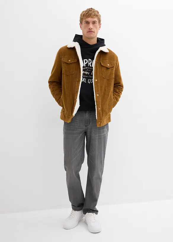 Jeans i Regular Fit Jeans av ren bomull med skön midja, Straight, bonprix