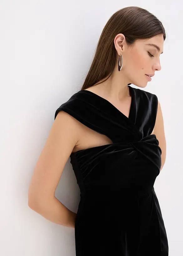 Jerseyjumpsuit i böljande sammet, bonprix