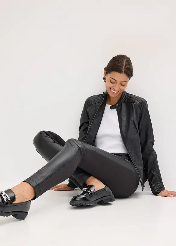 Byxa i skinnimitation av Punto di Roma-mix, bonprix