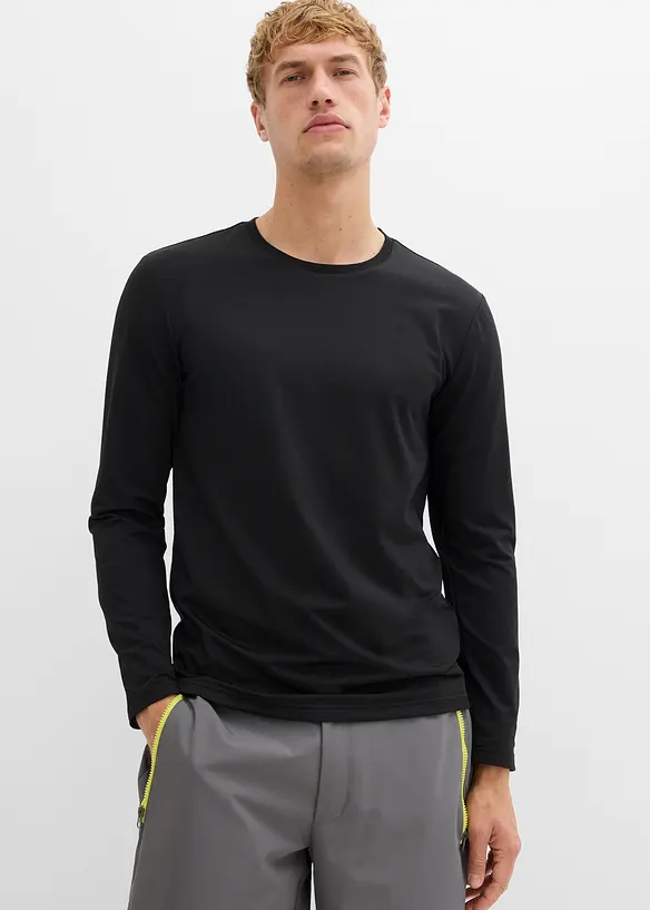 Långärmad T-shirt med termofunktion, smal passform (2-pack), bonprix