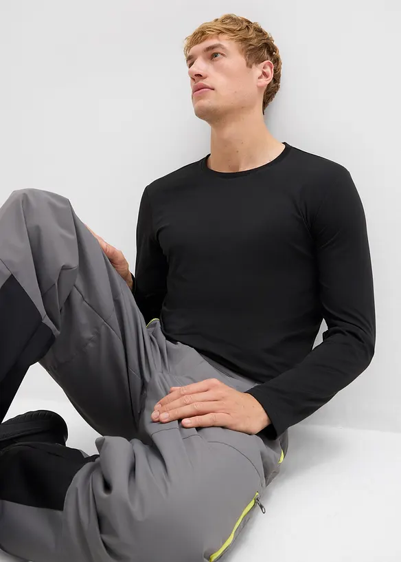 Långärmad T-shirt med termofunktion, smal passform (2-pack), bonprix