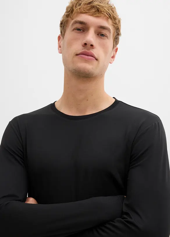 Långärmad T-shirt med termofunktion, smal passform (2-pack), bonprix