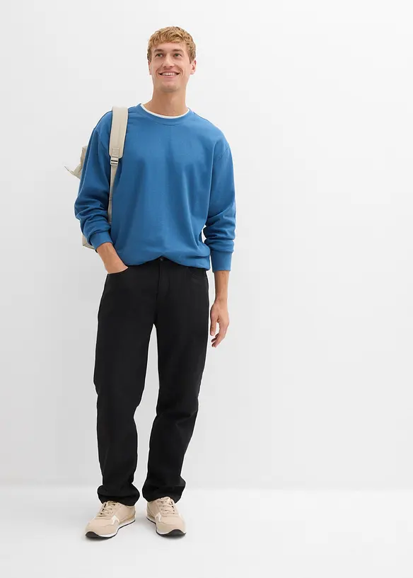 Fodrad byxa med skön midja, Relaxed Fit, Straight, bonprix