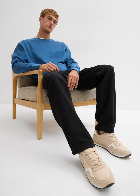 Fodrad byxa med skön midja, Relaxed Fit, Straight, bonprix