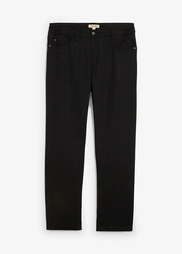 Fodrad byxa med skön midja, Relaxed Fit, Straight, bonprix