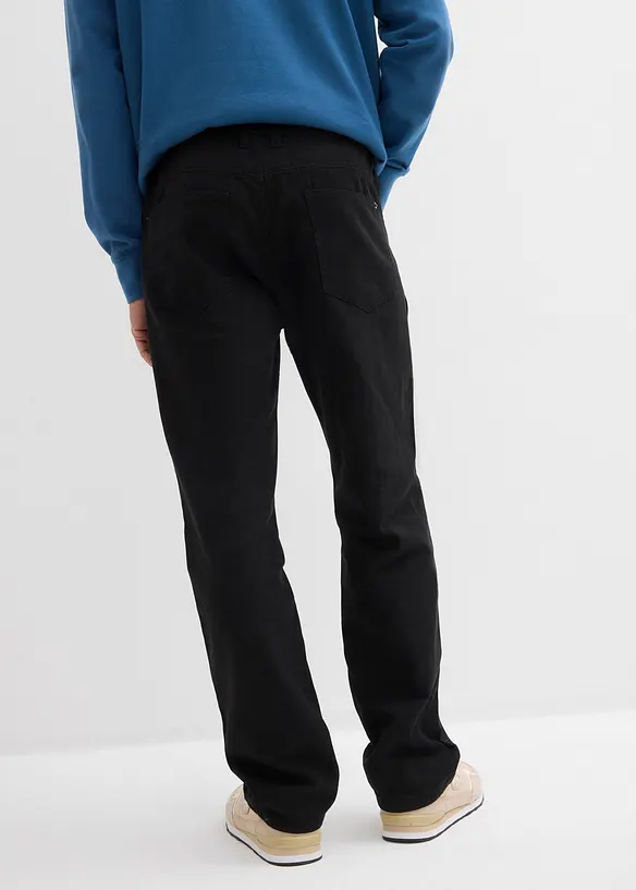 Fodrad byxa med skön midja, Relaxed Fit, Straight, bonprix