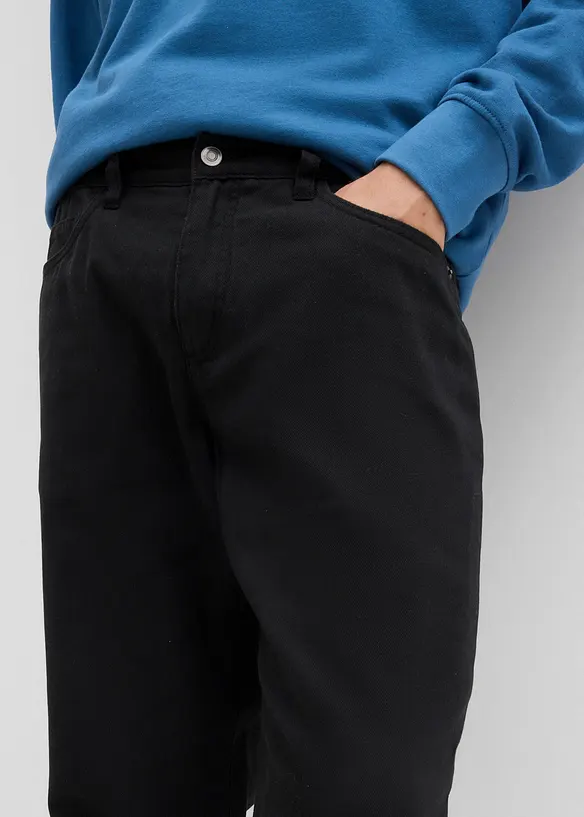 Fodrad byxa med skön midja, Relaxed Fit, Straight, bonprix