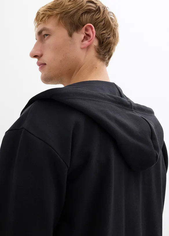 Munkjacka av ren bomull, med luva, Loose Fit, bonprix