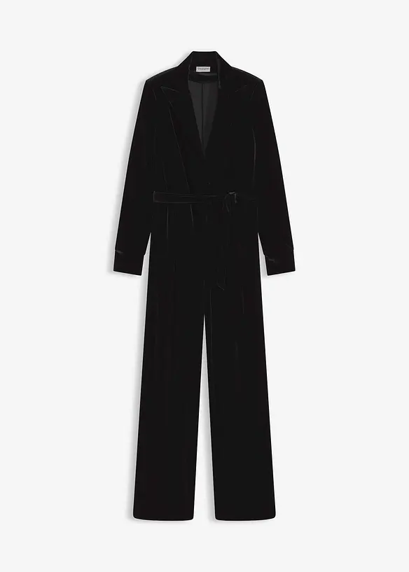 Jerseyjumpsuit i mjuk sammet, bonprix