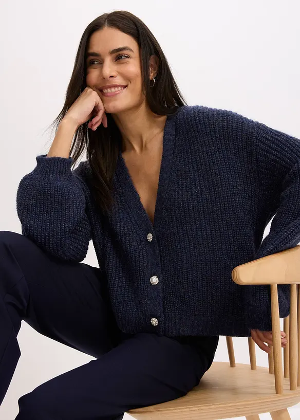 Cardigan med glittergarn i oversizemodell, bonprix