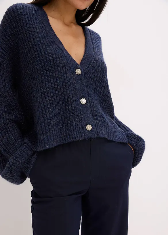 Cardigan med glittergarn i oversizemodell, bonprix