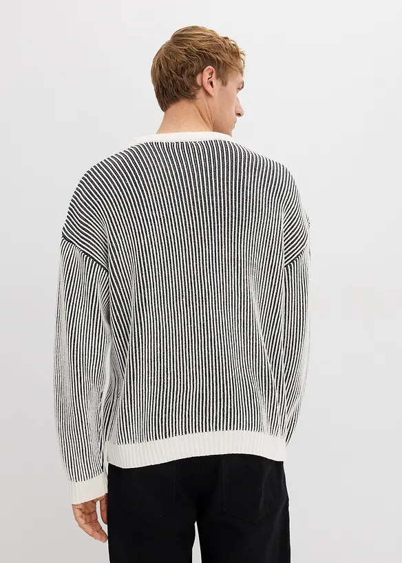 Ribbad tröja av bomullsmix, Loose Fit, bonprix