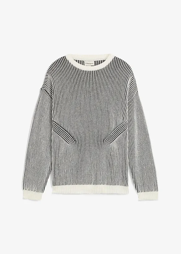 Ribbad tröja av bomullsmix, Loose Fit, bonprix