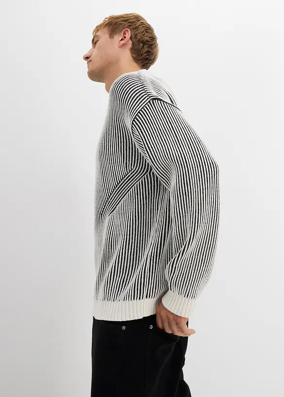 Ribbad tröja av bomullsmix, Loose Fit, bonprix