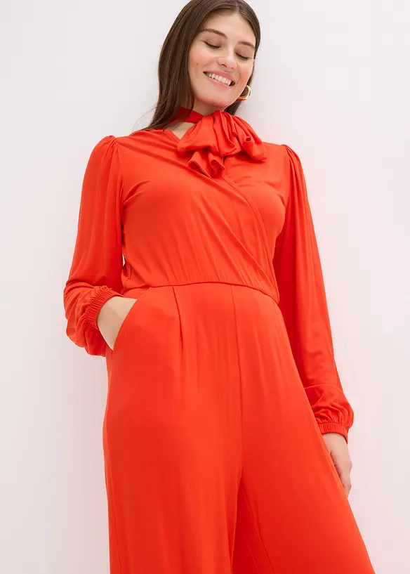 Jumpsuit i följsam viskosmix, bonprix