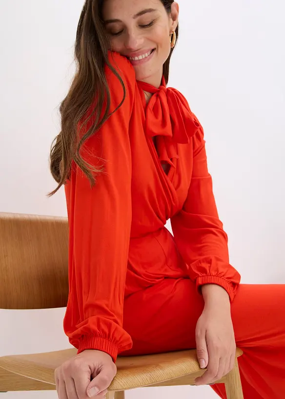 Jumpsuit i följsam viskosmix, bonprix