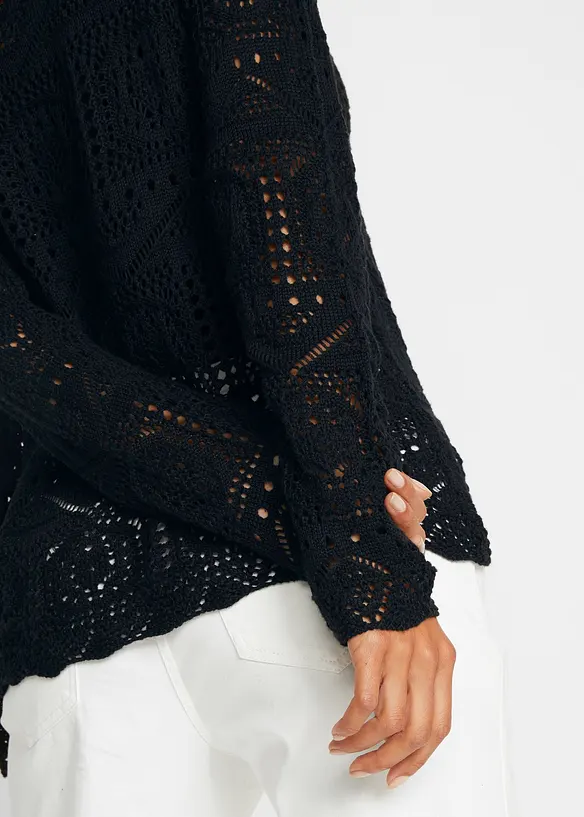 Hålmönstrad cardigan, bonprix