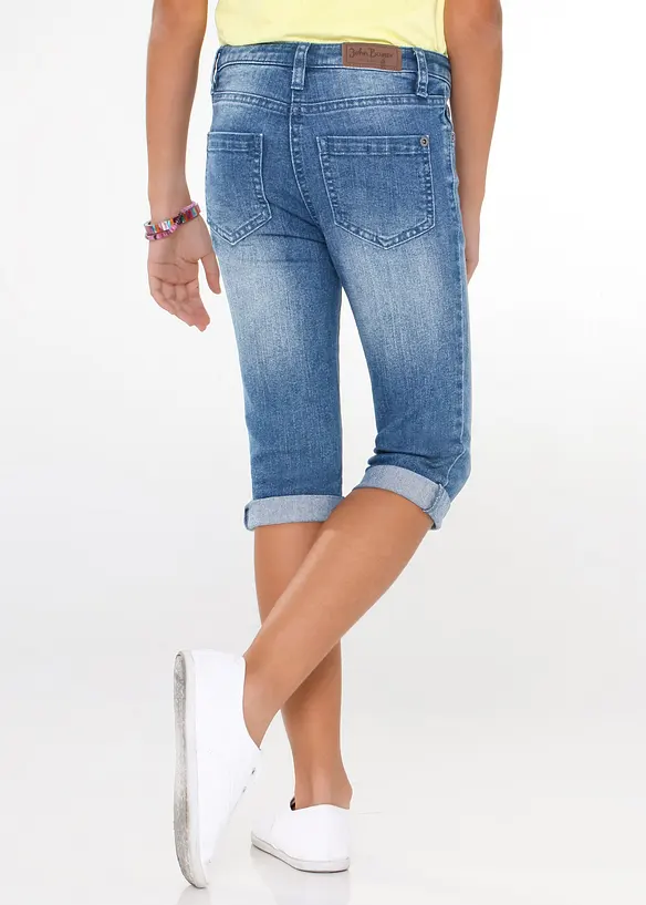 Capri Jeans Mid Waist för barn, bonprix