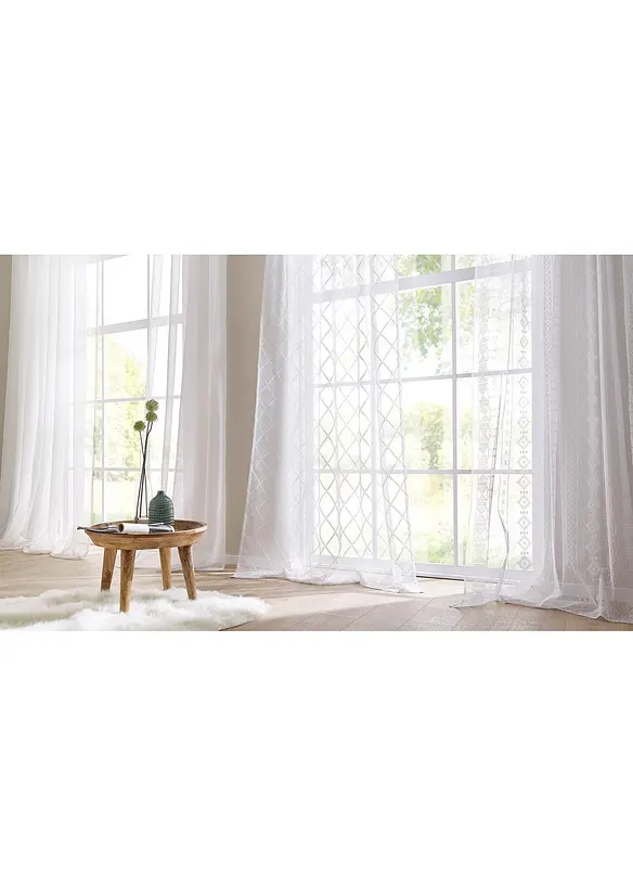 Gardin med återvunnen polyester och fint strukturerad yta (1-pack), bonprix