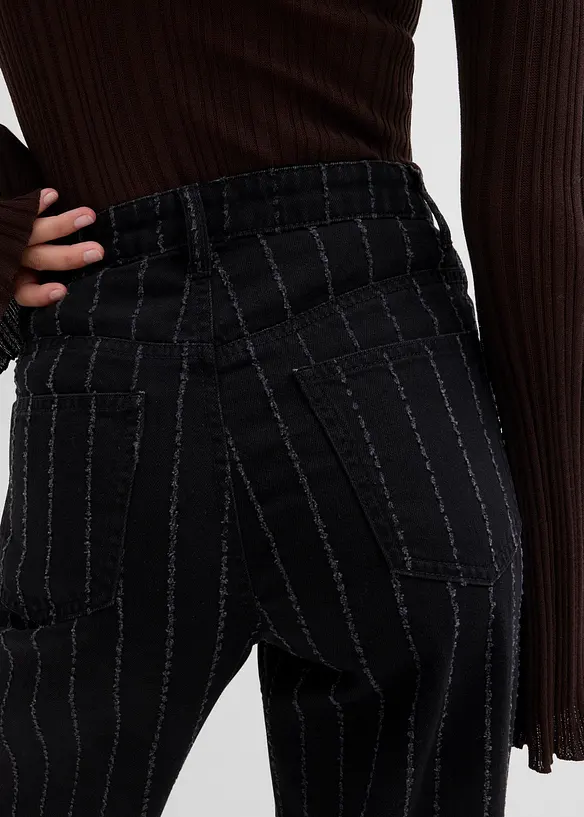 Wide Leg Jeans High Waist, med destroyed-effekter, bonprix