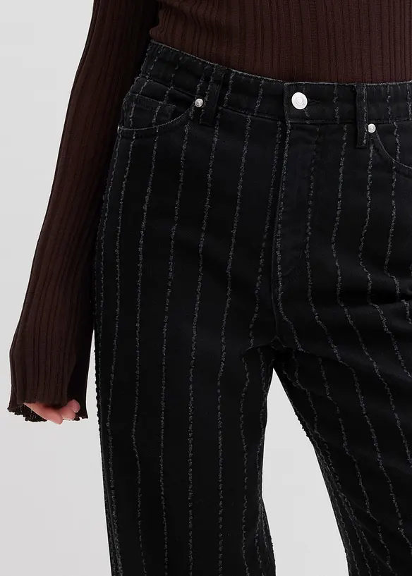 Wide Leg Jeans High Waist, med destroyed-effekter, bonprix