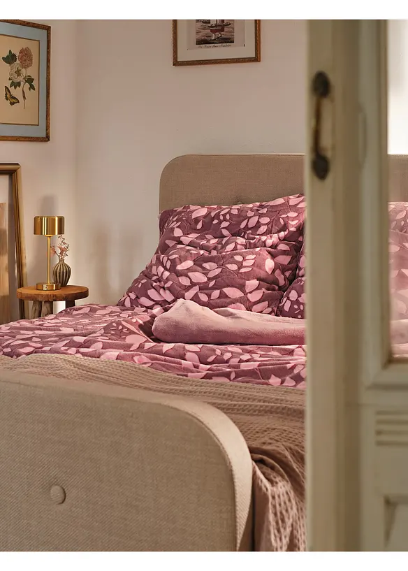 Vändbart Cashmere Touch-påslakanset med blommönster, bonprix