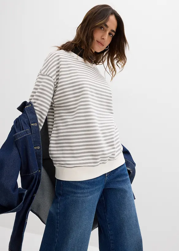 Mammasweatshirt med amningsfunktion av ekologisk bomull, bonprix