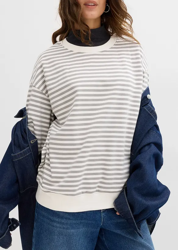 Mammasweatshirt med amningsfunktion av ekologisk bomull, bonprix
