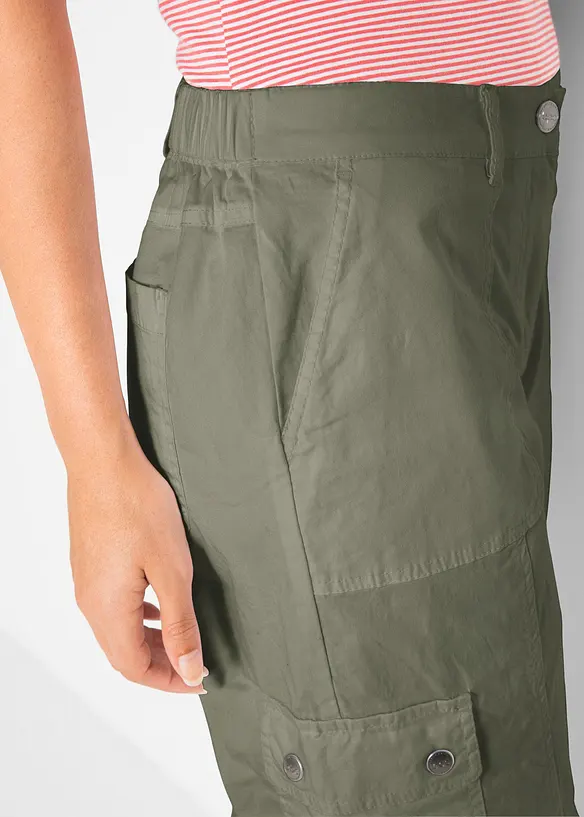 Cargojeans i bomull, Mid Waist, bonprix
