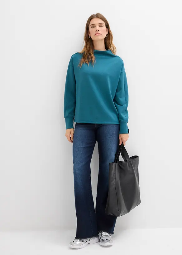 Oversizeweatshirt i mjuk och stabil trikå, bonprix