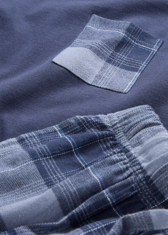 Pyjamas med flanellbyxa av mjuk bomull, bonprix