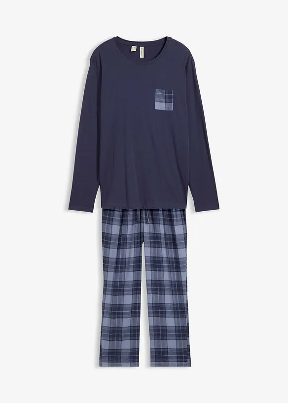 Pyjamas med flanellbyxa av mjuk bomull, bonprix