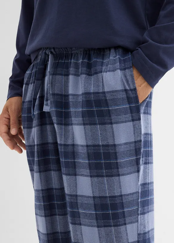 Pyjamas med flanellbyxa av mjuk bomull, bonprix