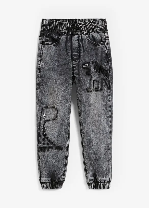 Termojeans med dinosauriemönster för barn, Regular Fit, bonprix