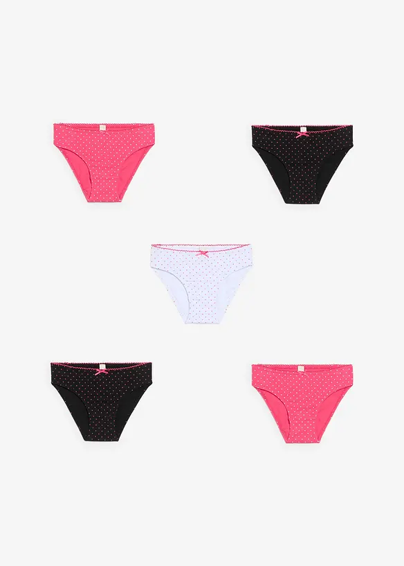 Trosa med mjuk bomull och satinrosett (5-pack), bonprix